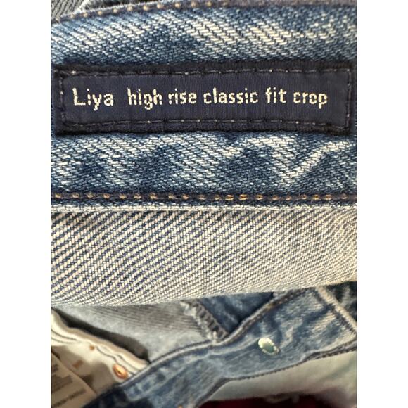 Citizens of Humanity Liya Size 25 High Rise Crop Distressed Button Fly Denim - Picture 7 of 9